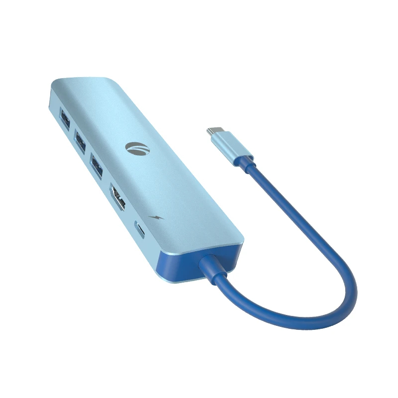 VCom докинг станция Docking Station Type-C 6-in-1 - CUE55 - PD3.0 100W, LAN 1000Mbps, HDMI, USB3.0 x 3, SD, TF