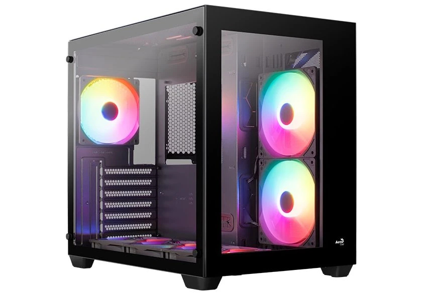 Кутия AeroCool Dryft-G-BK-v1 RGB Case ATX 