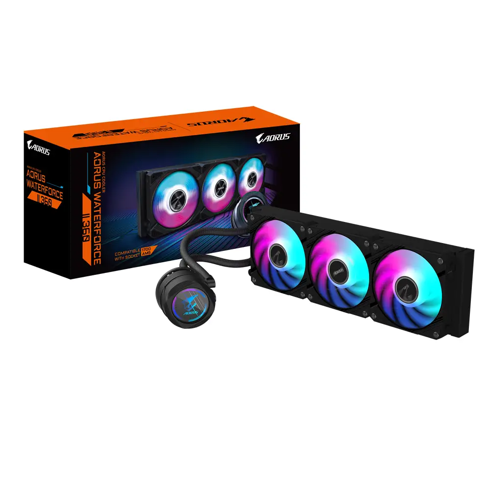 Водно охлаждане за процесор Gigabyte AORUS WATERFORCE II 360 Black