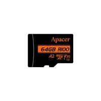 Apacer карта памет microSDXC 64GB UHS-I U3 V30 A2, Adapter - AP64GMCSX10U8-R
