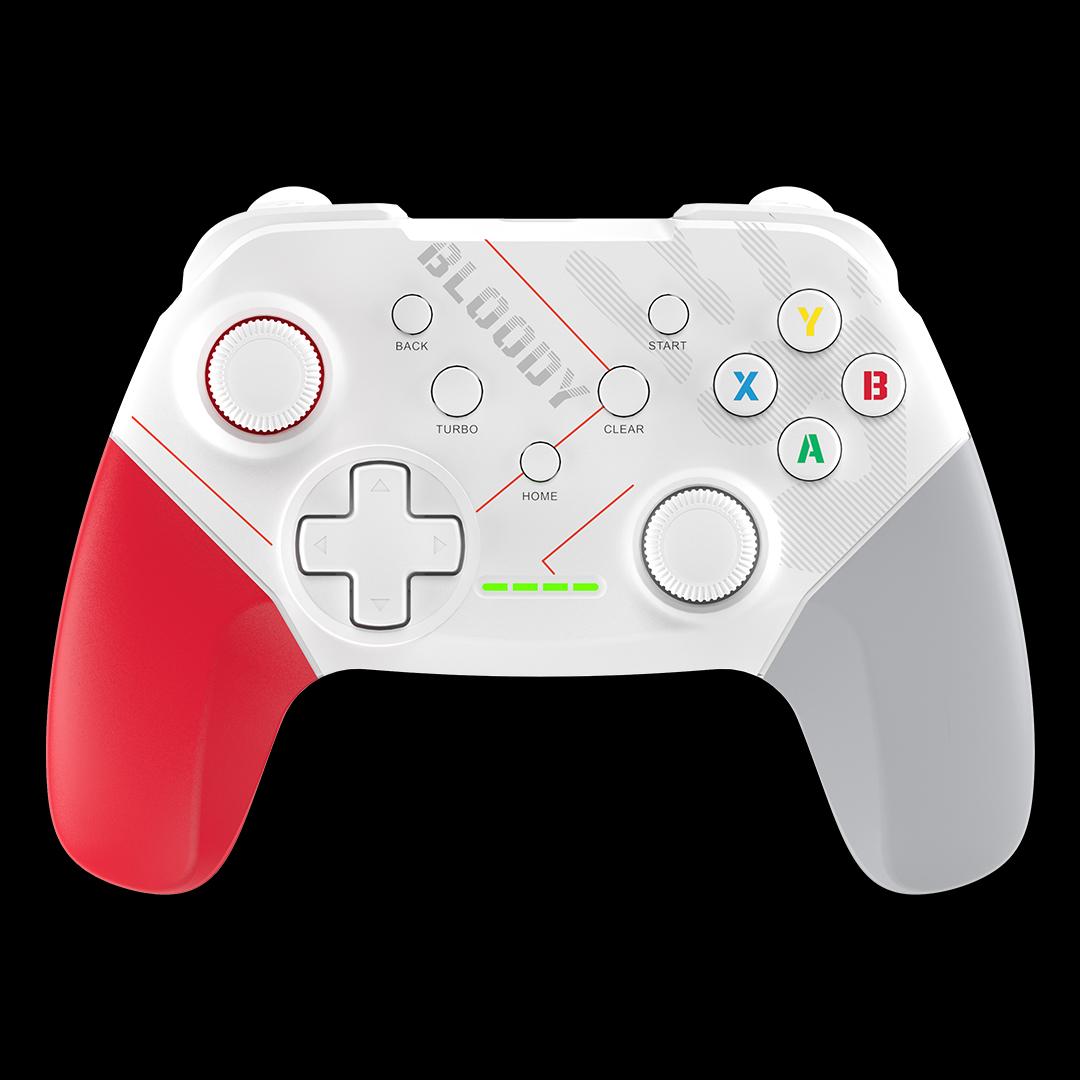 Controlador para juegos A4tech Bloody GPW50, Dual-mode cableado e inalámbrico, Blanco