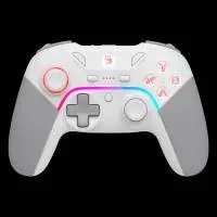  Геймърски контролер A4tech Bloody GPW70, Dual-mode жичен и безжичен, RGB, Бял
