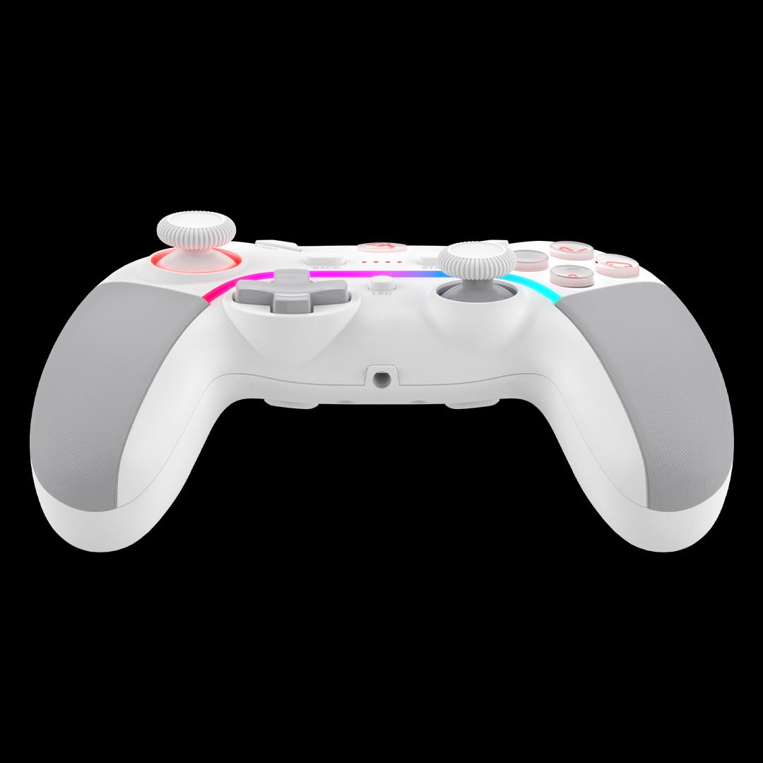 Controlador para juegos A4tech Bloody GPW70, Dual-mode cableado e inalámbrico, RGB, Blanco