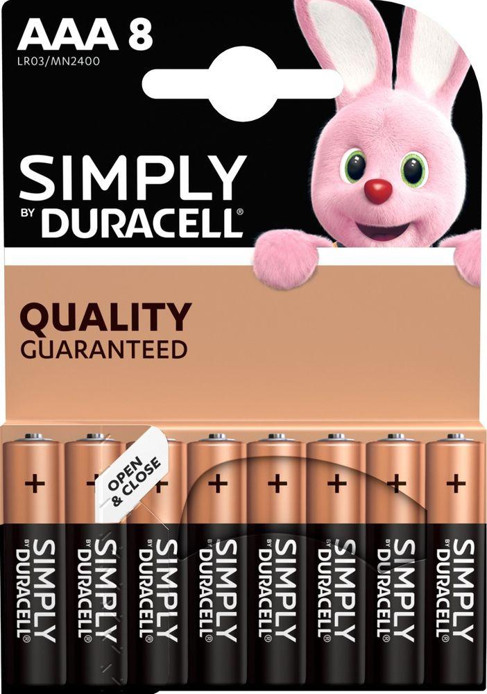 Pile alcaline LR03 AAA  8pk blister SIMPLY MN2400   DURACELL
