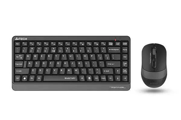 Комплект клавиатура и мишка A4TECH Fstyler F1110Q, Безжичен, Сива