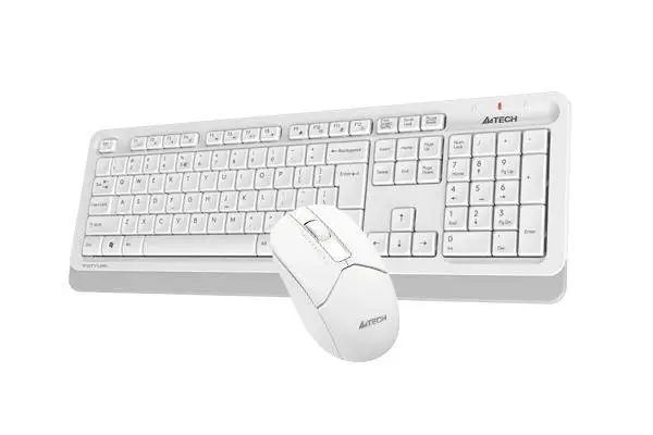 Комплект клавиатура и мишка A4TECH Fstyler FG1012, Безжичен, Бяла