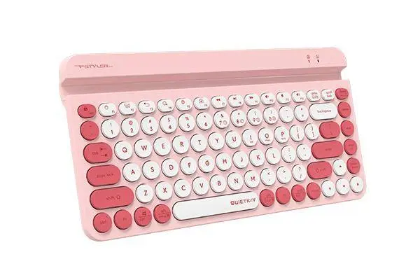 Безжична клавиатура A4tech Fstyler FBK30, Bluetooth, 2.4G, Стойка за телефон, Кирилизирана, Розова