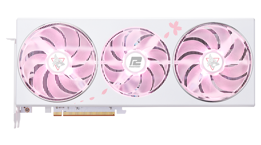 Graphics Card PowerColor AMD Radeon RX 7800 XT Hellhound Sakura Limited Edition 16GB OC GDDR6