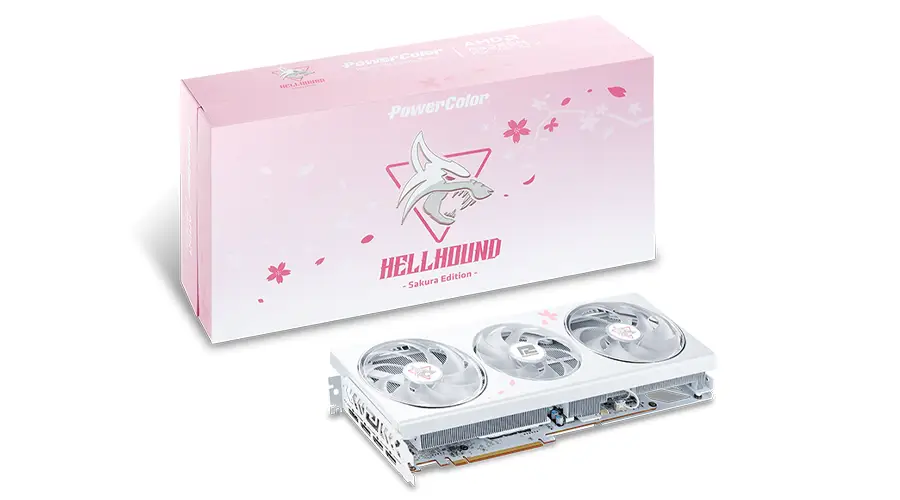 Видео карта PowerColor AMD Radeon RX 7800 XT Hellhound Sakura Limited Edition 16GB OC GDDR6
