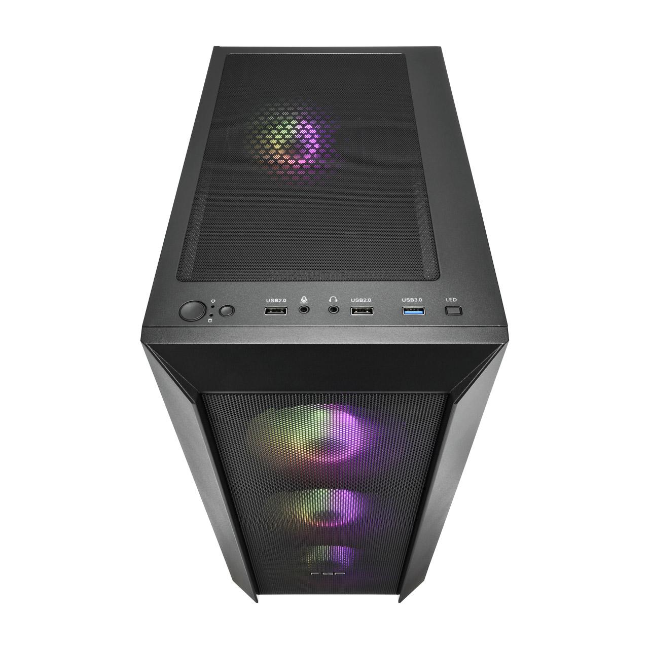Кутия FSP CMT218 Mid-Tower 4 x ARGB 120mm Black