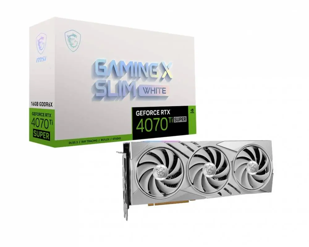 Видео карта MSI GeForce RTX 4070 Ti SUPER 16G GAMING X SLIM WHITE
