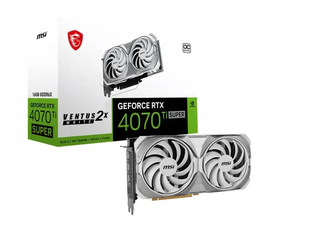 Видео карта MSI GeForce RTX 4070 Ti SUPER 16G VENTUS 2X WHITE OC