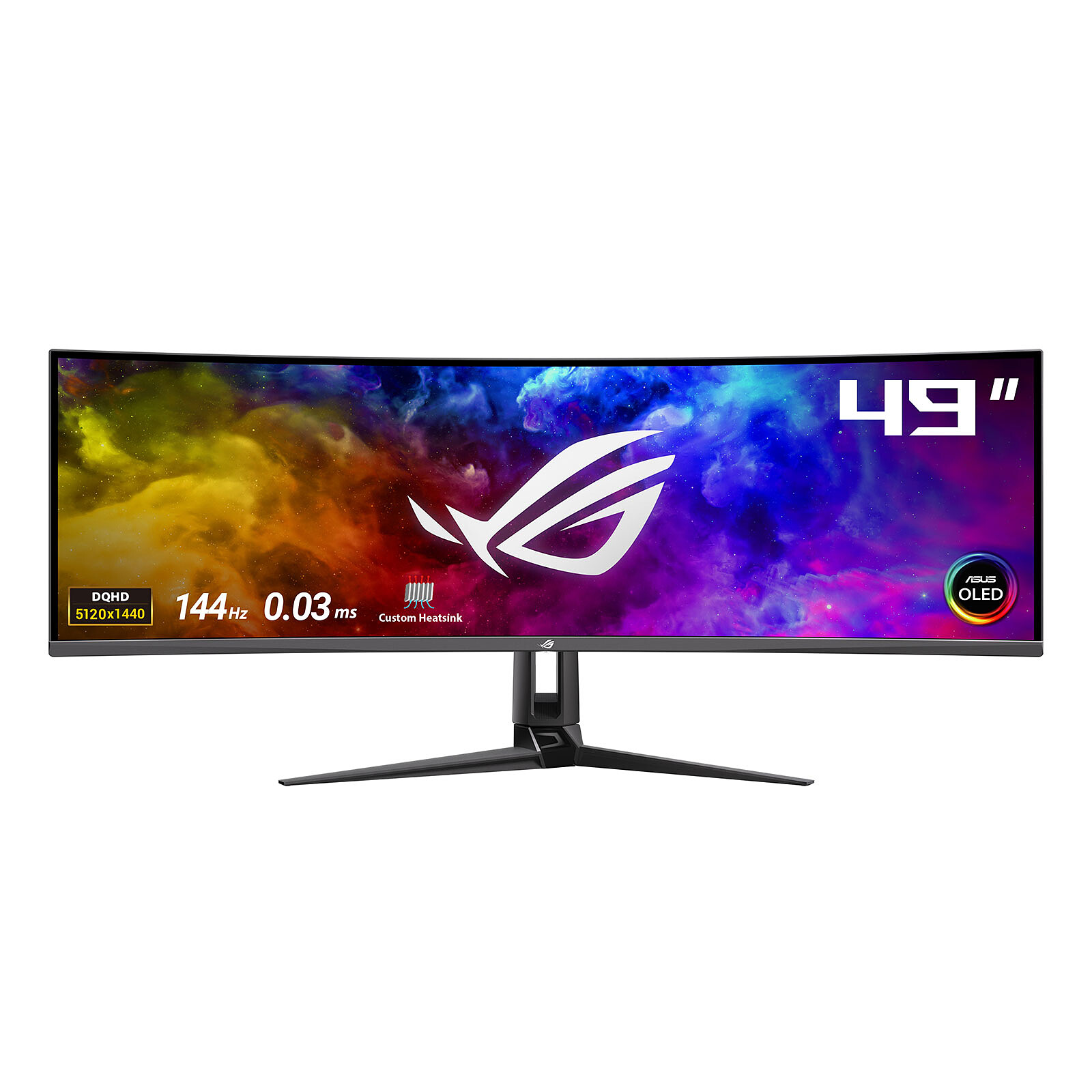 Монитор ASUS ROG Swift OLED PG49WCD 49", OLED Curved 1800R, 5120x1440, 144Hz, 0.03ms, G-SYNC, HDMI, DP, USB-C