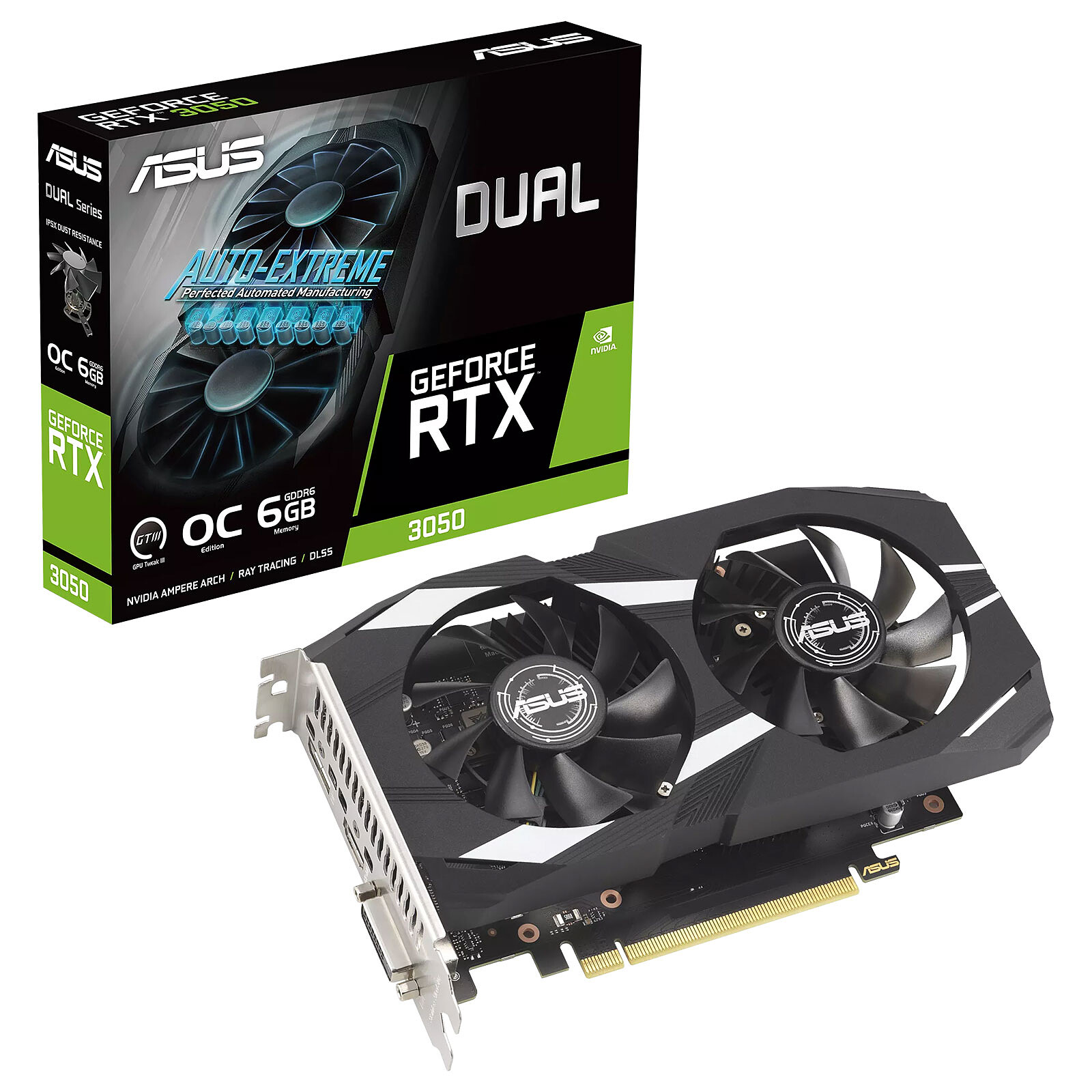 Видео карта ASUS Dual GeForce RTX 3050 OC Edition 6GB GDDR6 - 90YV0K60-M0NA00