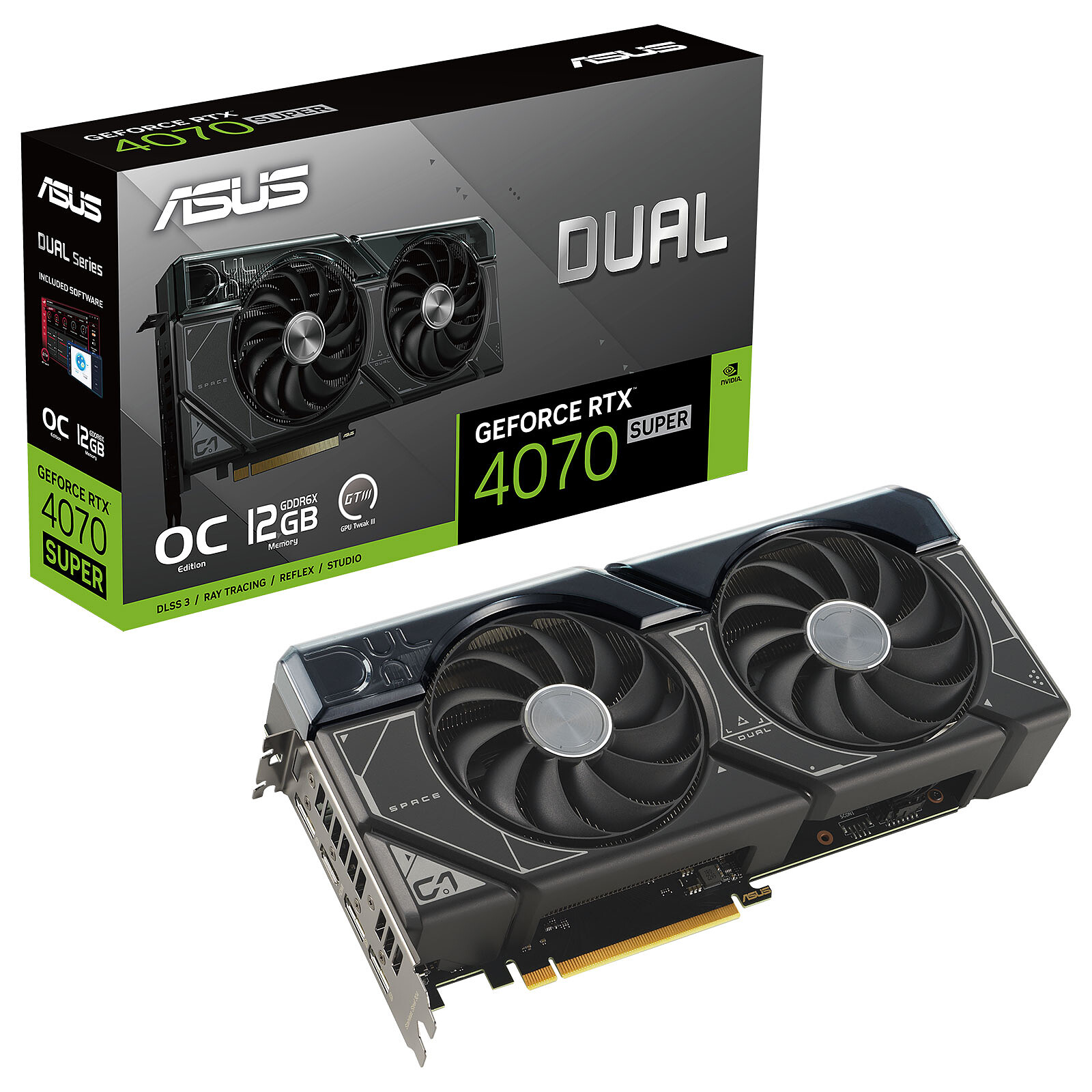 Видео карта ASUS Dual GeForce RTX 4070 SUPER OC Edition 12GB GDDR6X