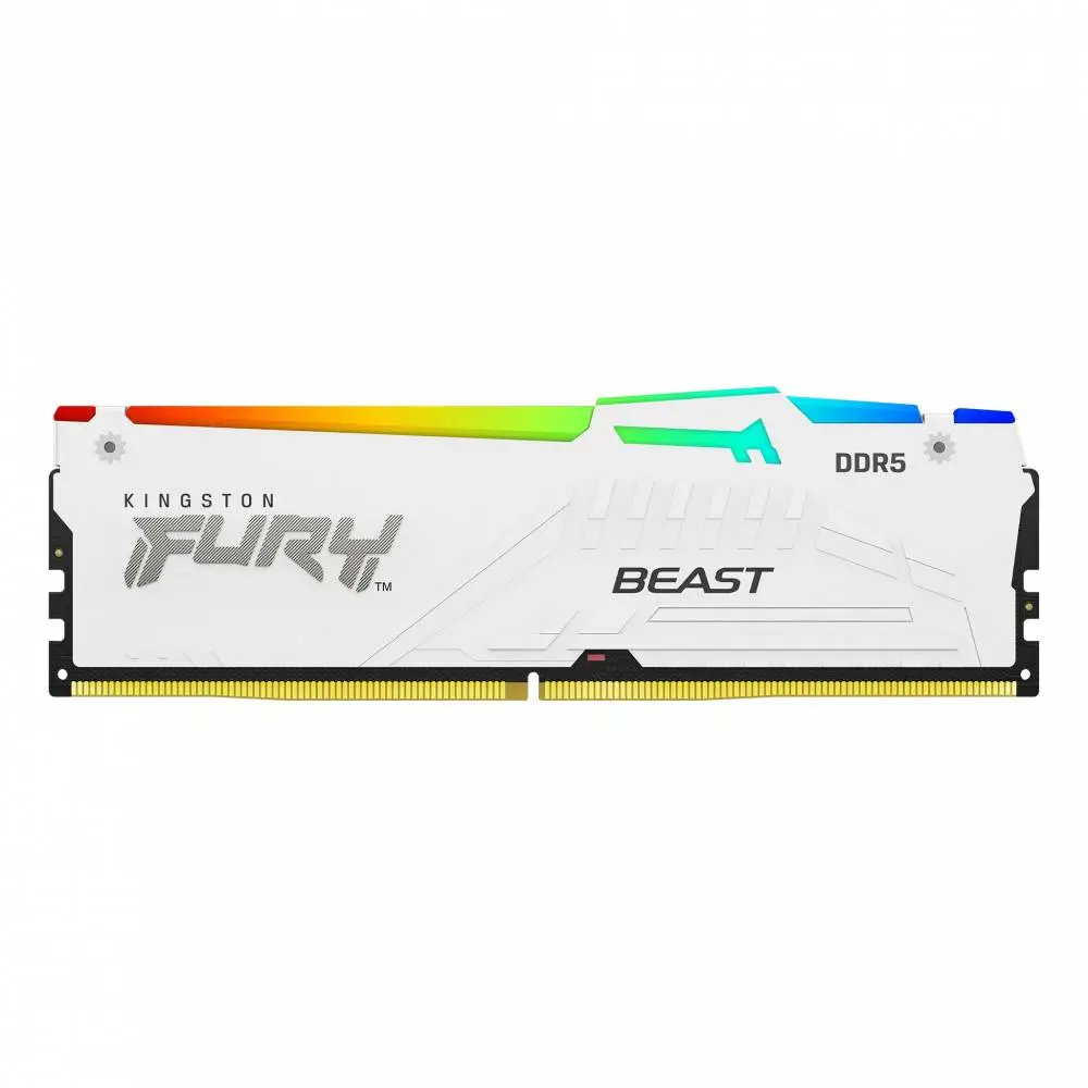 Памет Kingston FURY Beast White RGB 32GB (2x16GB) DDR5 6000MHz CL30 EXPO - KF560C30BWEAK2-32
