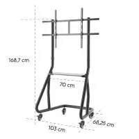 Мобилна стойка за TV HAMA Trolley, 254 см (100"), 1000x600, черна