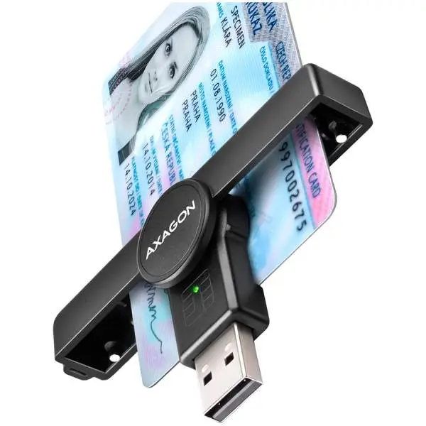 Четец за карти Axagon Foldable pocket USB-A contact Smart / ID card reader.