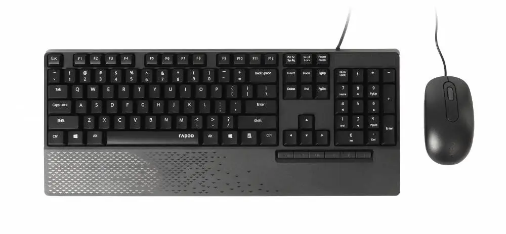 Комплект клавиатура и мишка RAPOO NX2000, 1600 DPI, Кирилизирана, Черен