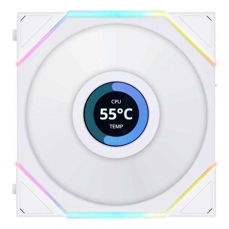 Ventilator Lian Li UNI FAN TL Reverse LCD 120mm - Alb
