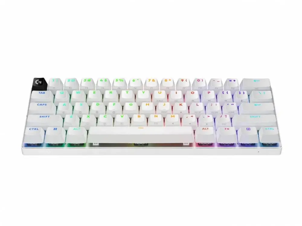 Геймърска клавиатура Logitech Pro X 60 Tactile White, KEYCONTROL, LIGHTSYNC, RGB, Бяла - 920-011930