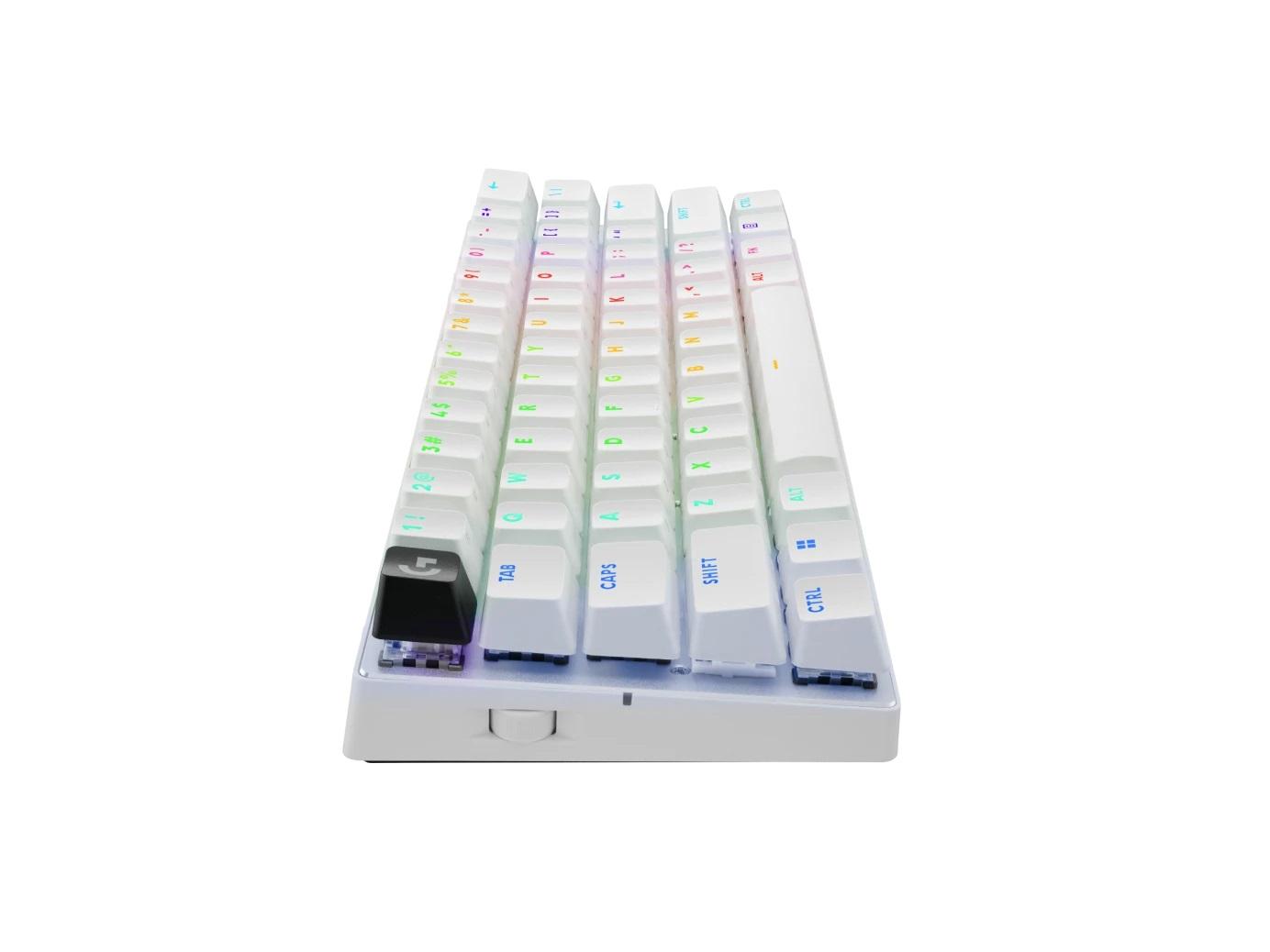 Геймърска клавиатура Logitech Pro X 60 Tactile White, KEYCONTROL, LIGHTSYNC, RGB, Бяла - 920-011930