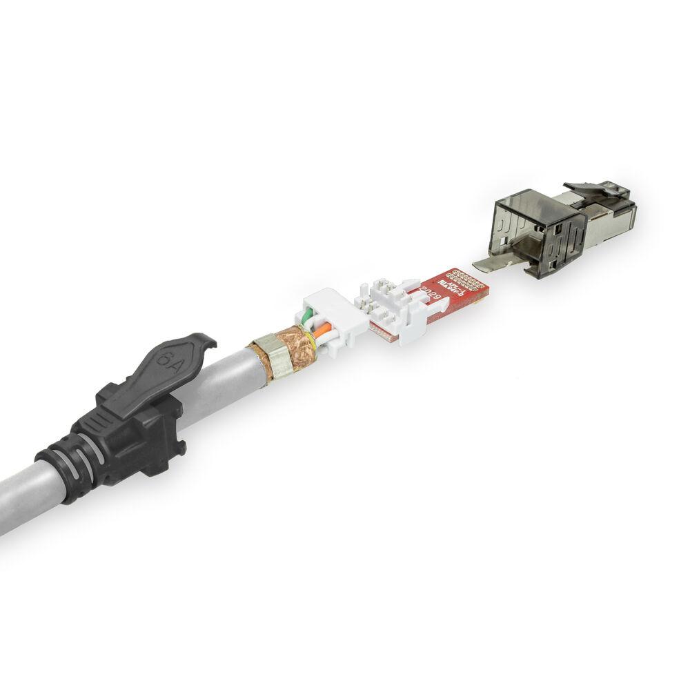 Câble réseau patch ACT S/FTP, CAT6A, RJ-45 - RJ-45, 1.5 m, Conducteurs en cuivre, Gris