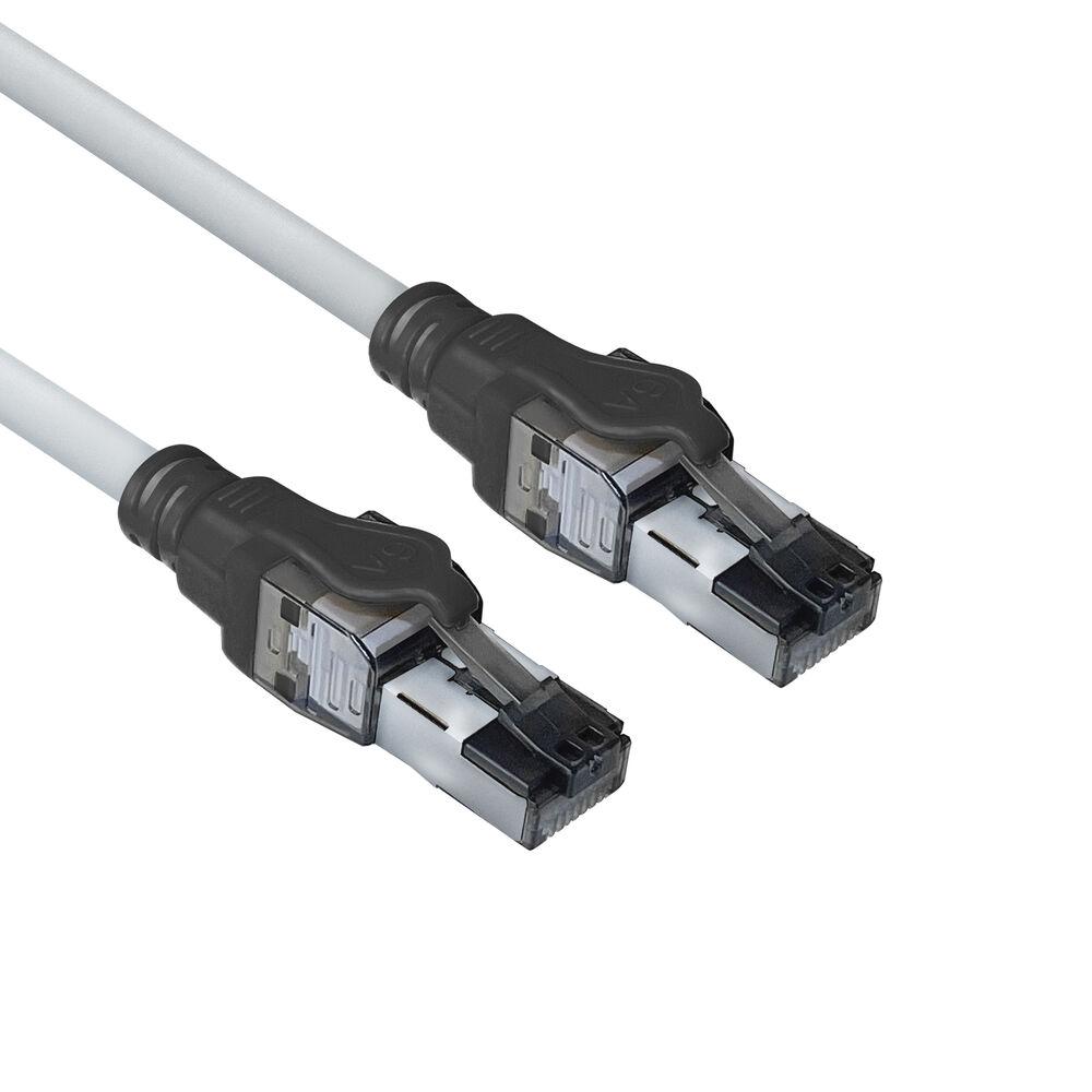 Мережевий патч-кабель ACT S/FTP, CAT6A, RJ-45 - RJ-45, 3.0 м, Мідні проводи, Сірий
