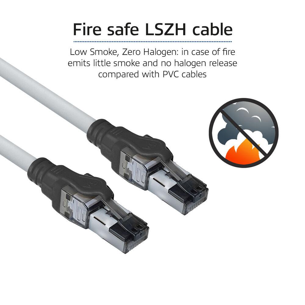 Мережевий патч-кабель ACT S/FTP, CAT6A, RJ-45 - RJ-45, 3.0 м, Мідні проводи, Сірий