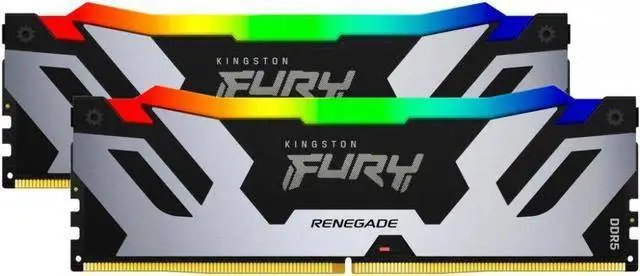 Памет Kingston FURY Renegade Silver RGB 64GB (2x32GB) DDR5 6400MHz CL32 XMP - KF564C32RSAK2-64