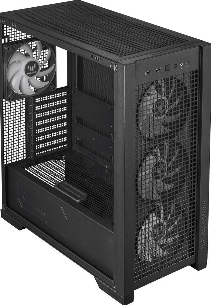 Кутия ASUS TUF GAMING GT302 TG ARGB Black Case - 90DC00I0-B19000