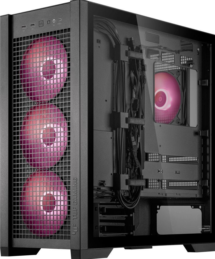 Кутия ASUS TUF GAMING GT302 TG ARGB Black Case - 90DC00I0-B19000