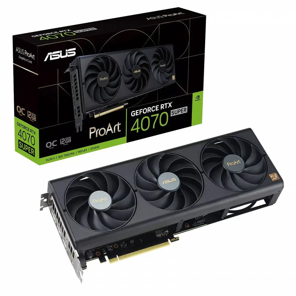 Видео карта ASUS ProArt GeForce RTX 4070 SUPER OC Edition 12GB GDDR6X - 90YV0KC4-M0NA00