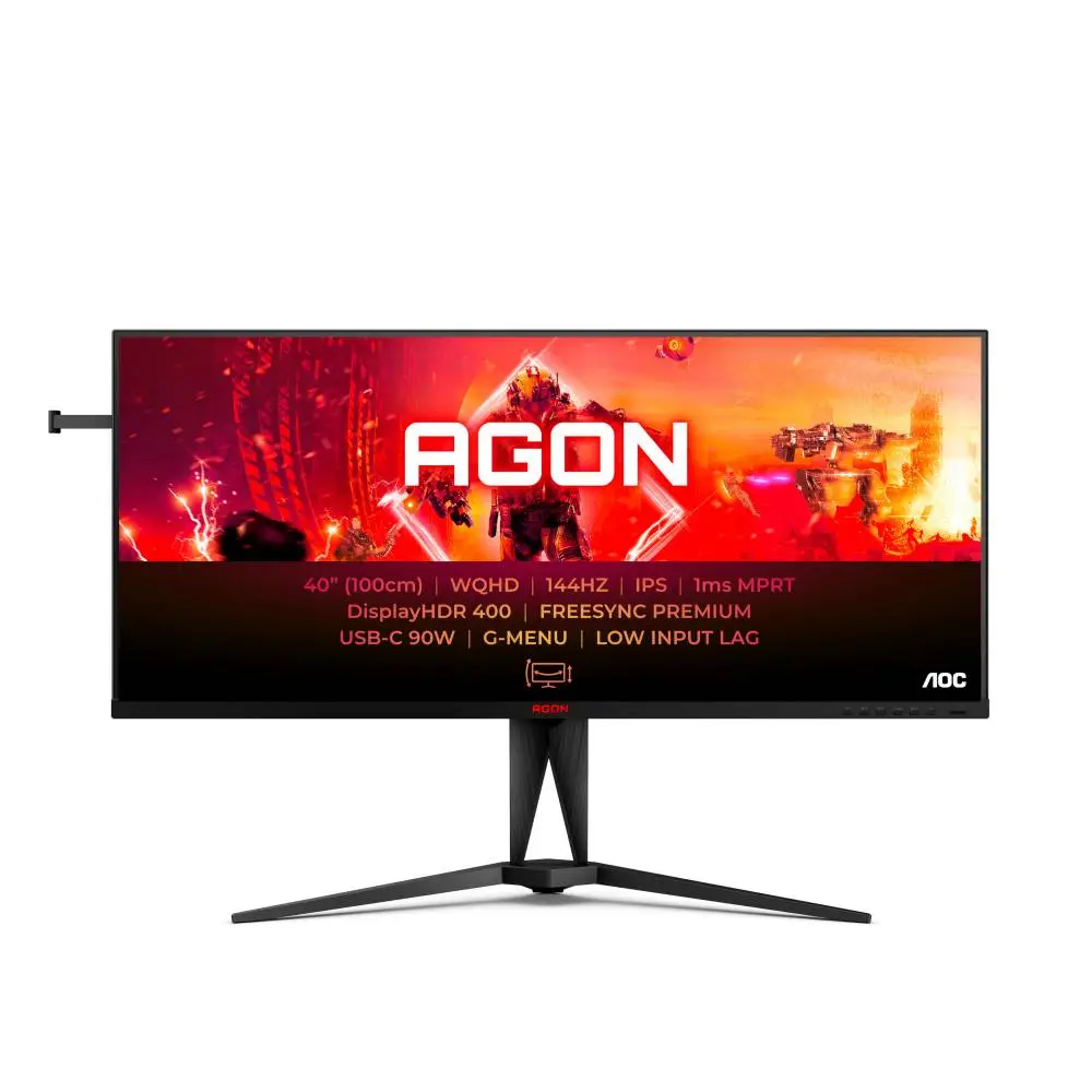 Монитор AOC AG405UXC, 40", IPS, WQHD 3440x1440, 144Hz, 1ms, HDR400, AMD FreeSync/G-Sync Premium, USB-C