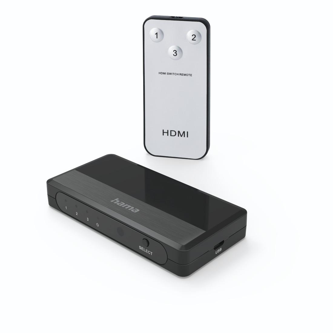 HAMA Διακόπτης HDMI™, 3 είσοδοι, 1 έξοδος