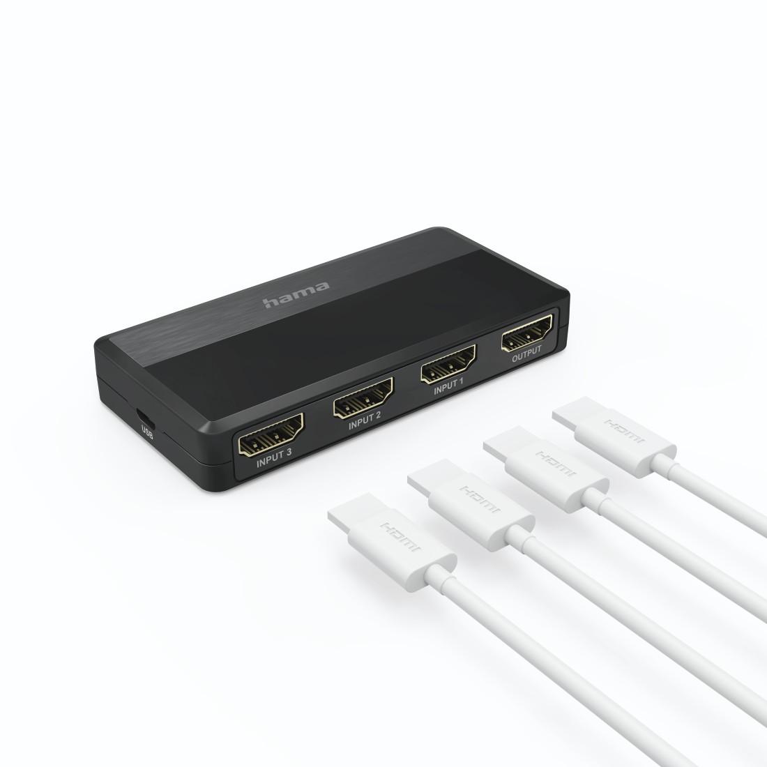 HAMA Διακόπτης HDMI™, 3 είσοδοι, 1 έξοδος