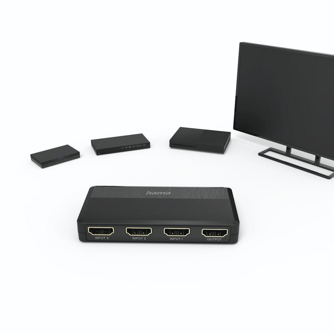 HAMA Διακόπτης HDMI™, 3 είσοδοι, 1 έξοδος