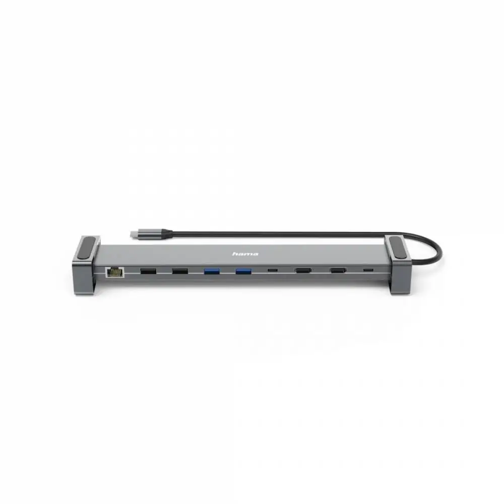 HAMA Докинг станция за лаптоп USB-C 9 в 1- 4x USB-A, USB-C, 2x HDMI™, LAN, сиво