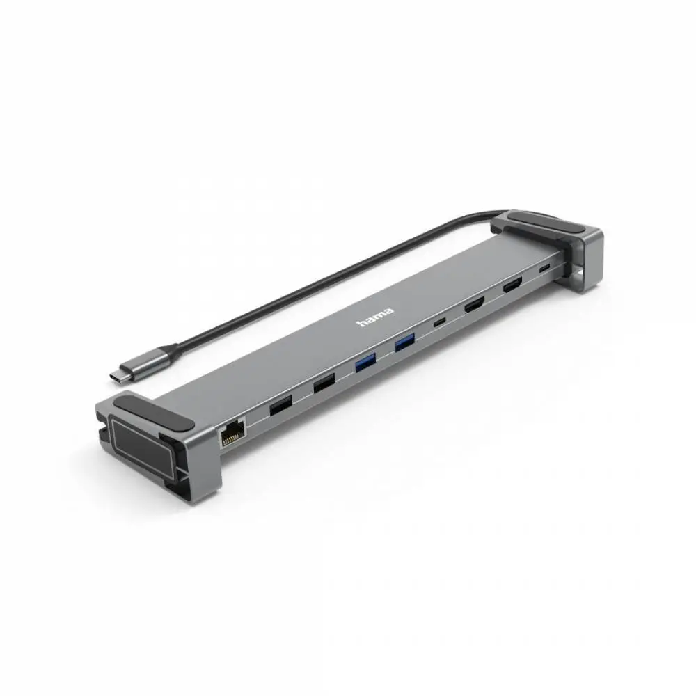 HAMA Докинг станция за лаптоп USB-C 9 в 1- 4x USB-A, USB-C, 2x HDMI™, LAN, сиво