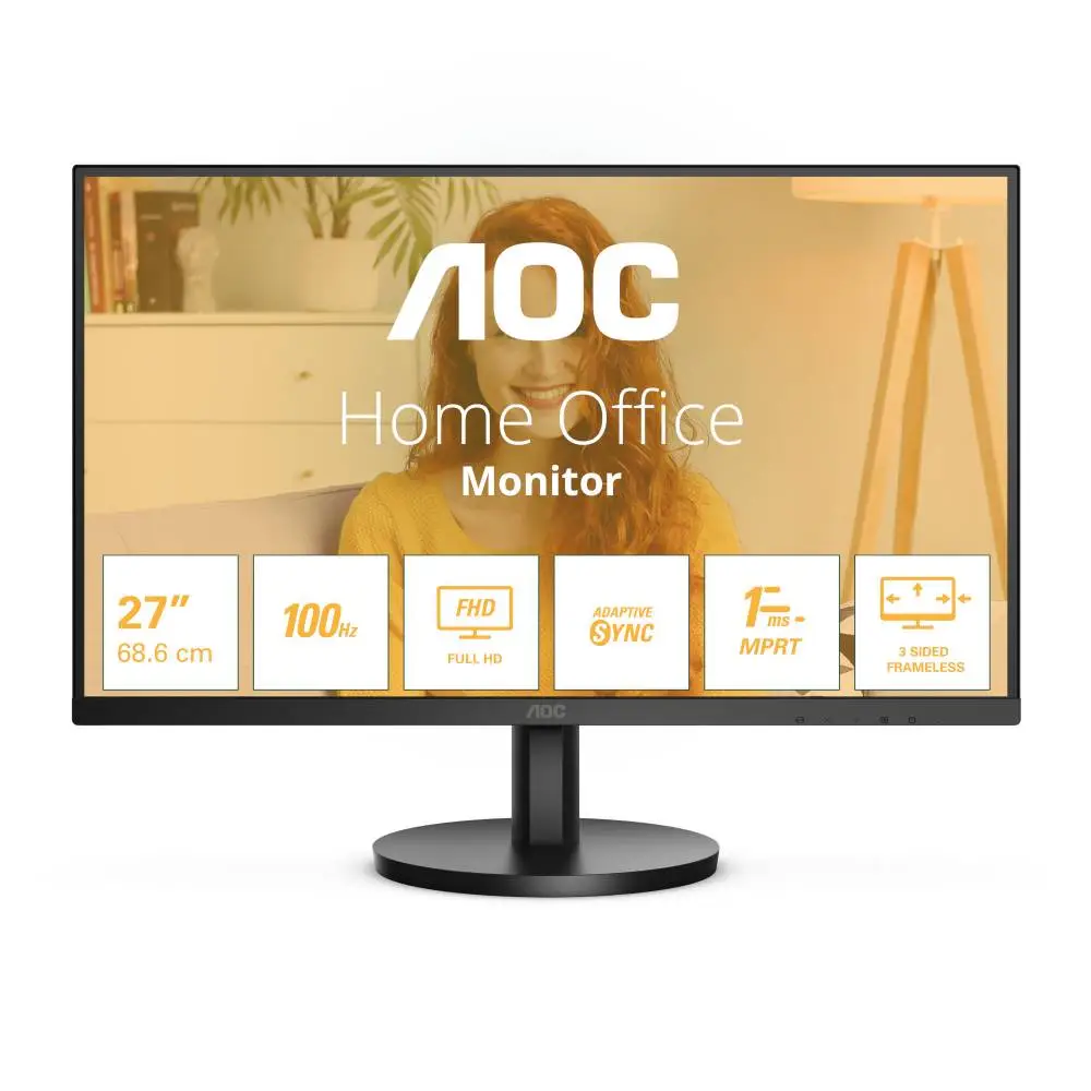 Монитор AOC 27B3HMA2, 27" VA, FHD 1920x1080, 100Hz, 1ms MPRT, HDMI
