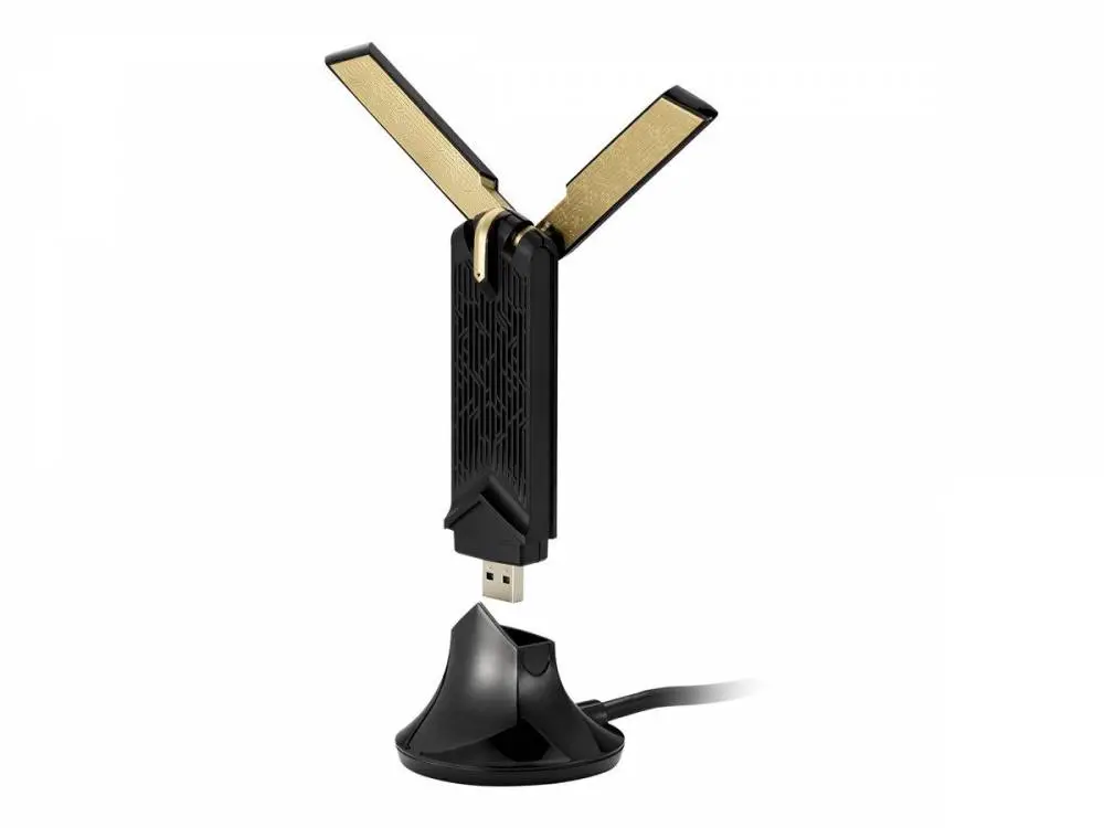 Безжичен адаптер ASUS USB-AX56U Dual Band AX1800 WiFi 6 802.11ax, USB 3.2 Gen1, Стойка, Две вградени и Две външни антени