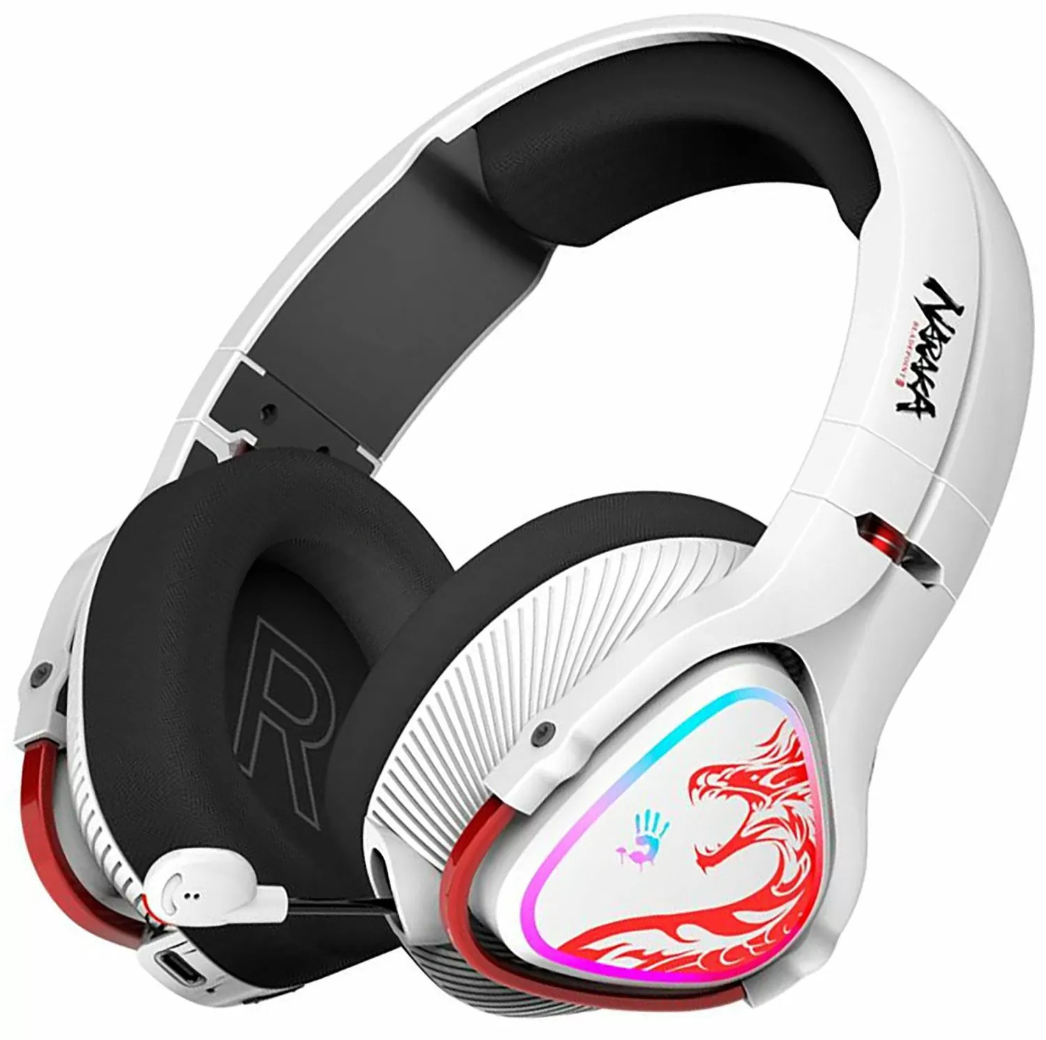 Геймърски слушалки A4TECH Bloody MR720 Naraka, RGB, Bluetooth + USB, Черни