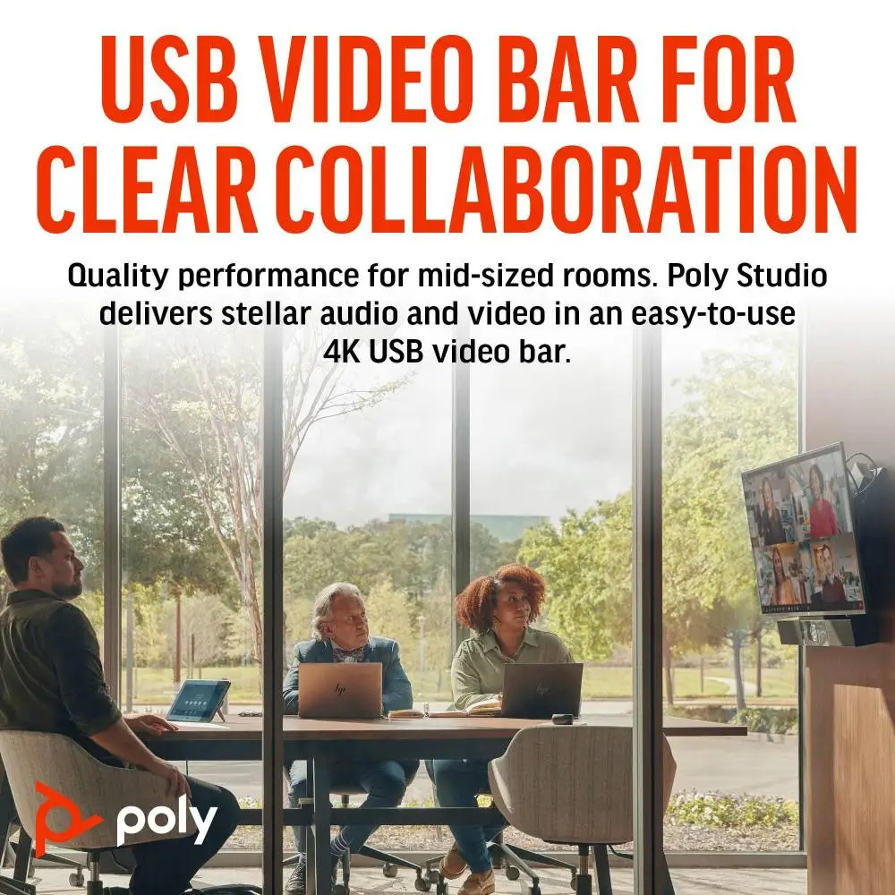 Poly Studio USB Video Bar Система за видеоконферентна връзка