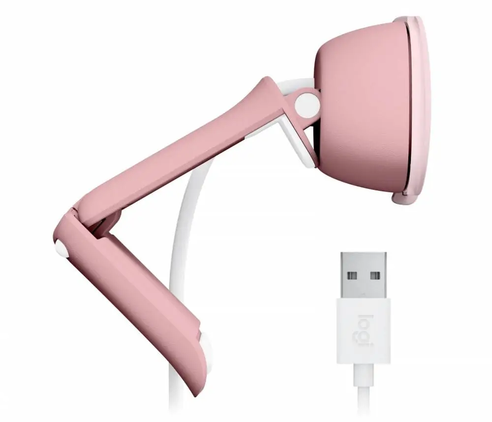 Уеб камера с микрофон Logitech BRIO 100, Full-HD, USB-A, Розова