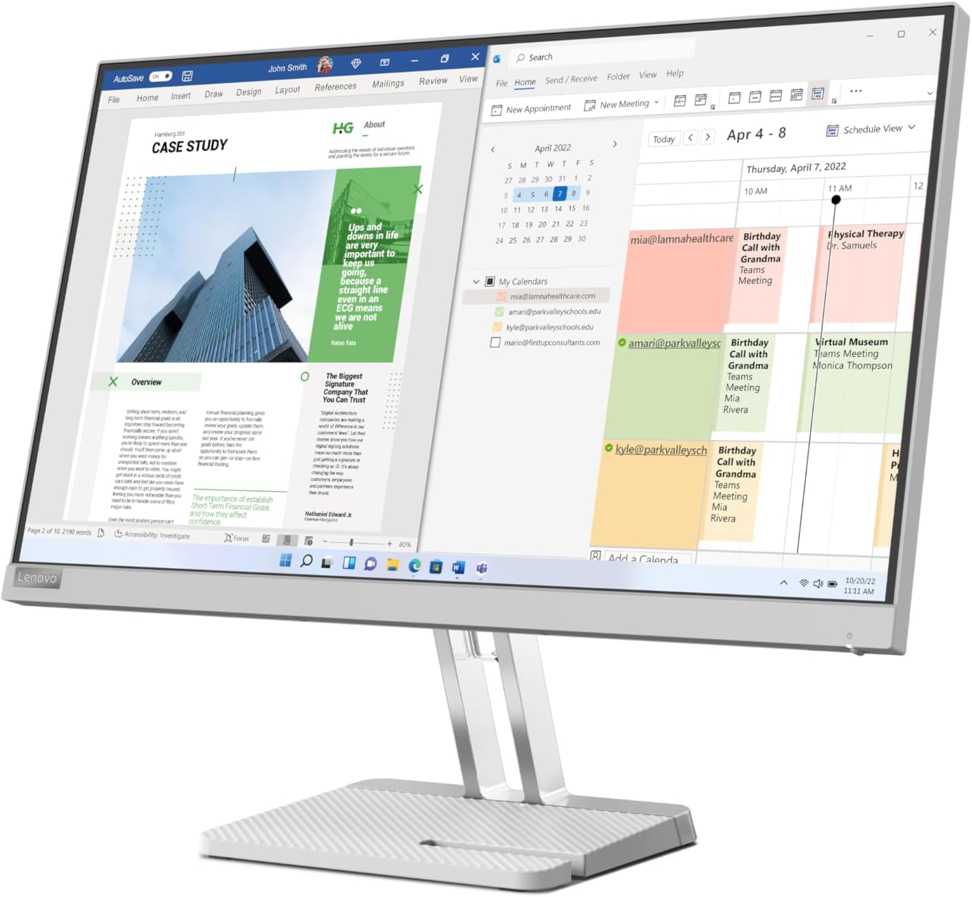 Монитор Lenovo L25e-40 24.5", VA, FHD 1920x1080, 75Hz, 4ms, sRGB 99%, VESA, HDMI, VGA - 67ADKAC4EU