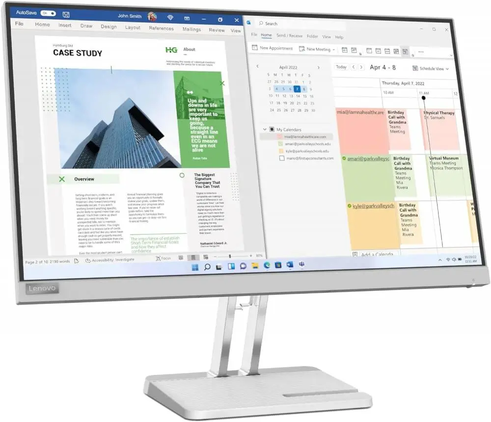 Монитор Lenovo L25e-40 24.5", VA, FHD 1920x1080, 75Hz, 4ms, sRGB 99%, VESA, HDMI, VGA - 67ADKAC4EU