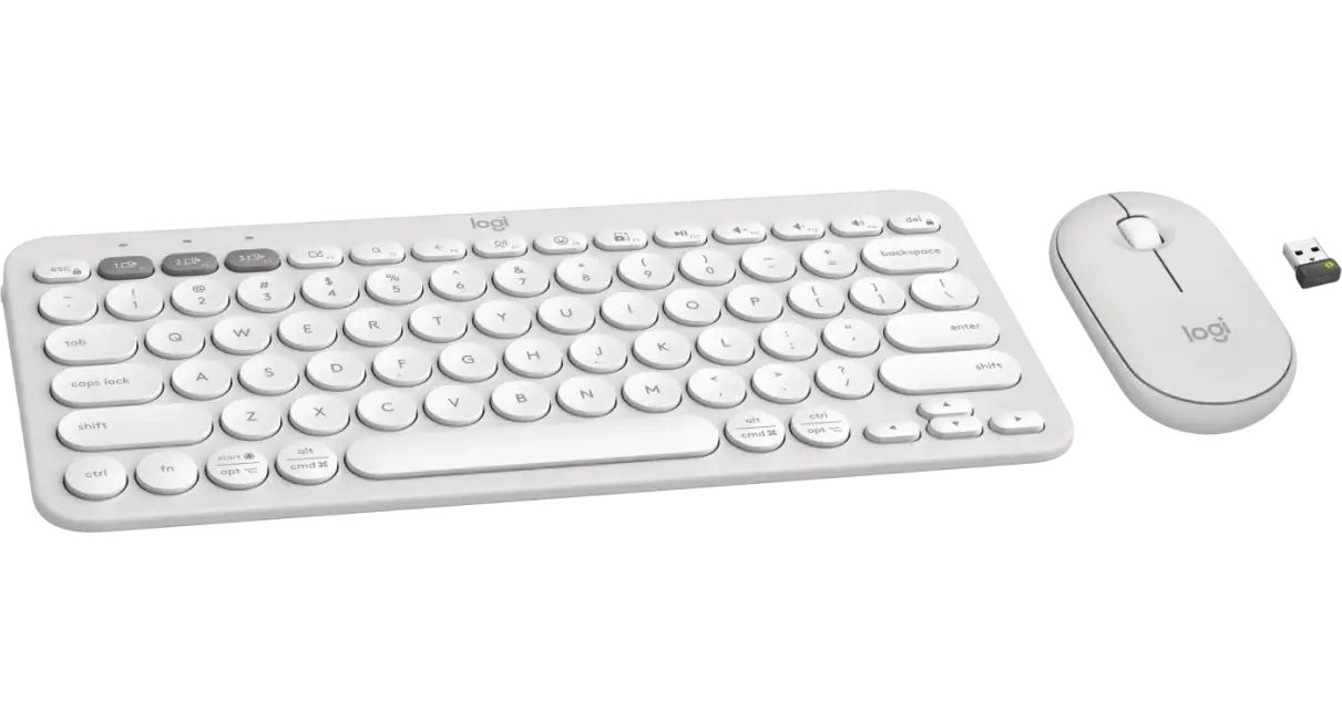 Комплект Мишка и клавиатура LOGITECH Pebble 2 white - 920-012240
