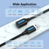 Vention Кабел USB 3.0  Extension AM / AF - 1.5M Black - CBHBG