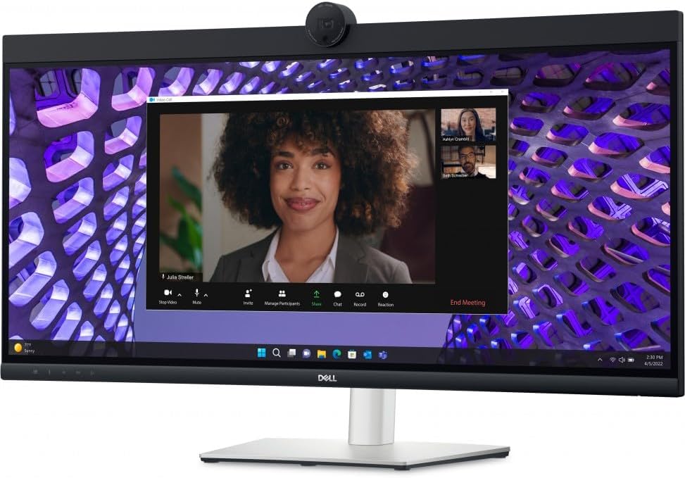Монитор Dell P3424WEB Video Conferencing Monitor, 34" Curved, WQHD 3440x1440, 60Hz, 5ms, HDMI, DP, RJ-45, USB-C, KVM, WebCam