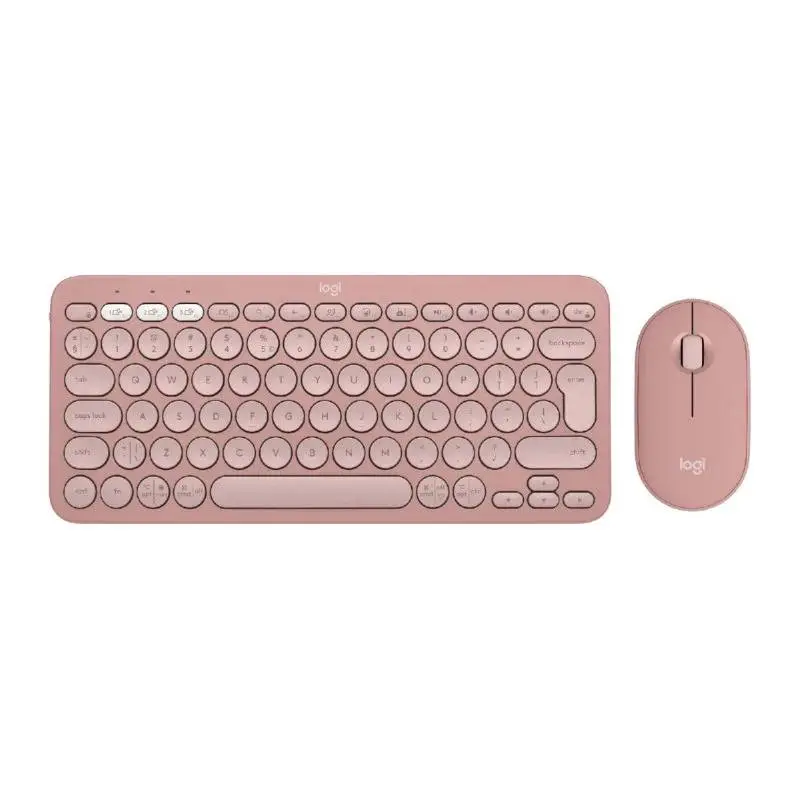 Комплект мишка и клавиатура LOGITECH Pebble 2 Розов - 920-012241